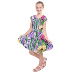 Beloved Bell-shaped Blossoms Kids  Short Sleeve Dress by GardenOfOphir