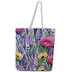 Beloved Bell-shaped Blossoms Full Print Rope Handle Tote (large) by GardenOfOphir