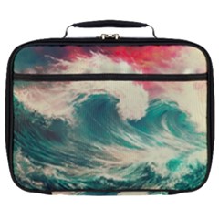 Storm Tsunami Waves Ocean Sea Nautical Nature Painting Full Print Lunch Bag