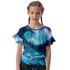 Tsunami Tidal Wave Ocean Waves Sea Nature Water Kids  Cut Out Flutter Sleeves