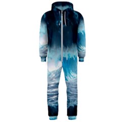 Thunderstorm Storm Tsunami Waves Ocean Sea Hooded Jumpsuit (men)