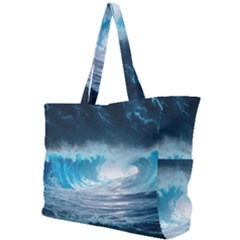 Thunderstorm Storm Tsunami Waves Ocean Sea Simple Shoulder Bag by Ravend