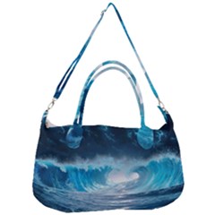 Thunderstorm Storm Tsunami Waves Ocean Sea Removal Strap Handbag