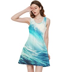 Tsunami Waves Ocean Sea Nautical Nature Water Nature Inside Out Racerback Dress