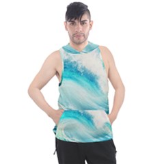 Tsunami Waves Ocean Sea Nautical Nature Water Nature Men s Sleeveless Hoodie