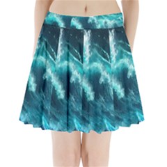 Thunderstorm Tsunami Tidal Wave Ocean Waves Sea Pleated Mini Skirt by Ravend