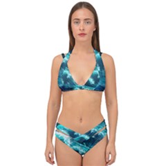 Thunderstorm Tsunami Tidal Wave Ocean Waves Sea Double Strap Halter Bikini Set