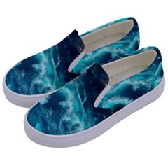 Thunderstorm Tsunami Tidal Wave Ocean Waves Sea Kids  Canvas Slip Ons