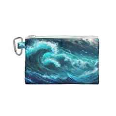 Thunderstorm Tsunami Tidal Wave Ocean Waves Sea Canvas Cosmetic Bag (small) by Ravend