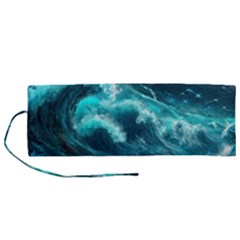 Thunderstorm Tsunami Tidal Wave Ocean Waves Sea Roll Up Canvas Pencil Holder (m) by Ravend