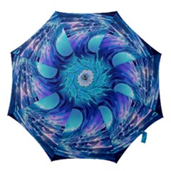 Tsunami Tidal Wave Ocean Waves Sea Nature Water Blue Hook Handle Umbrellas (medium)