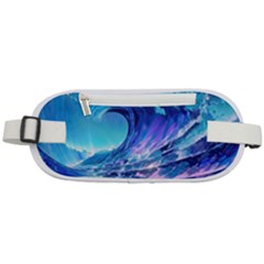 Tsunami Tidal Wave Ocean Waves Sea Nature Water Blue Rounded Waist Pouch