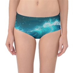 Tsunami Waves Ocean Sea Nautical Nature Water Mid-waist Bikini Bottoms