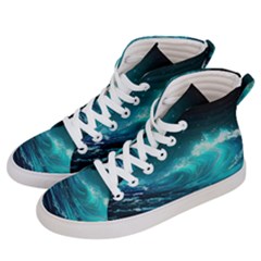 Tsunami Waves Ocean Sea Nautical Nature Water Men s Hi-top Skate Sneakers