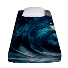 Tsunami Waves Ocean Sea Water Rough Seas 3 Fitted Sheet (single Size) by Ravend