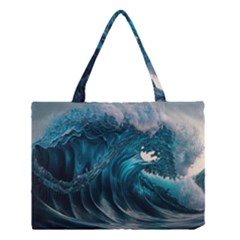 Tsunami Waves Ocean Sea Water Rough Seas 3 Medium Tote Bag