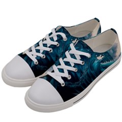 Tsunami Waves Ocean Sea Water Rough Seas 3 Men s Low Top Canvas Sneakers by Ravend