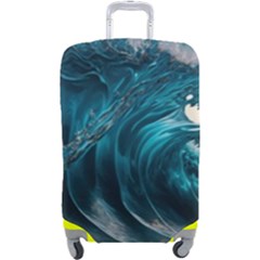 Tsunami Waves Ocean Sea Water Rough Seas 3 Luggage Cover (large) by Ravend