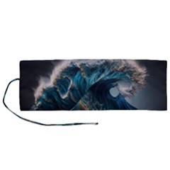 Tsunami Waves Ocean Sea Water Rough Seas 7 Roll Up Canvas Pencil Holder (m) by Ravend