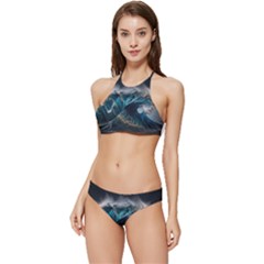 Tsunami Waves Ocean Sea Water Rough Seas 7 Banded Triangle Bikini Set