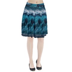 Tsunami Waves Ocean Sea Water Rough Seas 6 Pleated Skirt