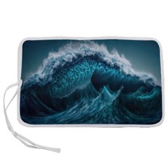 Tsunami Waves Ocean Sea Water Rough Seas 6 Pen Storage Case (l) by Ravend