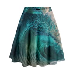 Tsunami Waves Ocean Sea Water Rough Seas 2 High Waist Skirt