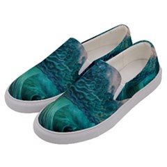 Tsunami Waves Ocean Sea Water Rough Seas 2 Men s Canvas Slip Ons