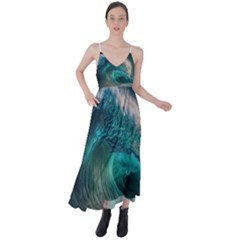 Tsunami Waves Ocean Sea Water Rough Seas 2 Tie Back Maxi Dress