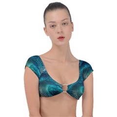 Tsunami Waves Ocean Sea Water Rough Seas 2 Cap Sleeve Ring Bikini Top