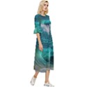 Tsunami Waves Ocean Sea Water Rough Seas 2 Double Cuff Midi Dress View3