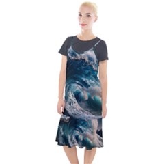 Tsunami Waves Ocean Sea Water Rough Seas 5 Camis Fishtail Dress