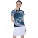 Tsunami Waves Ocean Sea Water Rough Seas 5 Women s Polo Tee View1