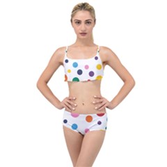 Polka Dot Layered Top Bikini Set by 8989