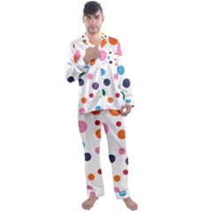 Polka Dot Men s Long Sleeve Satin Pajamas Set by 8989