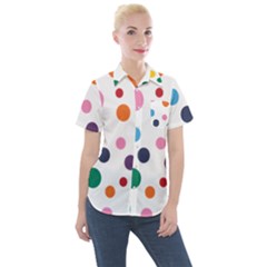 Polka Dot Women s Short Sleeve Pocket Shirt