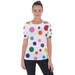 Polka Dot Shoulder Cut Out Short Sleeve Top by 8989