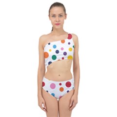 Polka Dot Spliced Up Two Piece Swimsuit