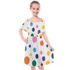 Polka Dot Kids  Cut Out Shoulders Chiffon Dress by 8989