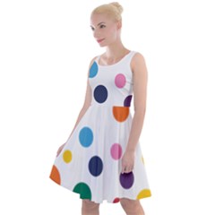 Polka Dot Knee Length Skater Dress