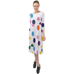 Polka Dot Ruffle End Midi Chiffon Dress by 8989