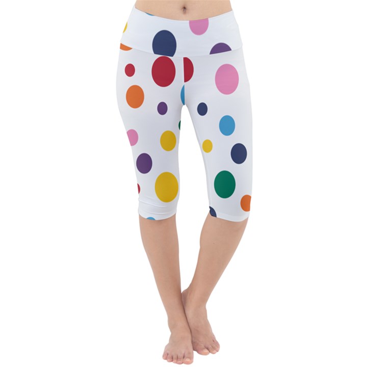 Polka Dot Lightweight Velour Cropped Yoga Leggings