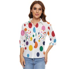 Polka Dot Women s Quarter Sleeve Pocket Shirt