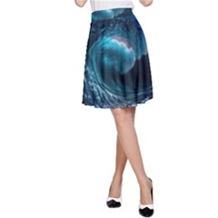 Tsunami Waves Ocean Sea Water Rough Seas 4 A-line Skirt