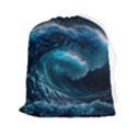 Tsunami Waves Ocean Sea Water Rough Seas 4 Drawstring Pouch (2XL) View1