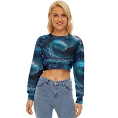 Tsunami Waves Ocean Sea Water Rough Seas 4 Lightweight Long Sleeve Sweatshirt by Ravend