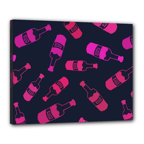 Wine Wine Bottles Background Graphic Canvas 20  X 16  (stretched)