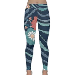 Waves Flowers Pattern Water Floral Minimalist Classic Yoga Leggings