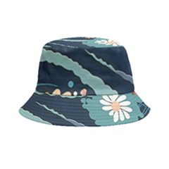 Waves Flowers Pattern Water Floral Minimalist Bucket Hat