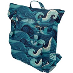 Waves Ocean Sea Abstract Whimsical Abstract Art Buckle Up Backpack